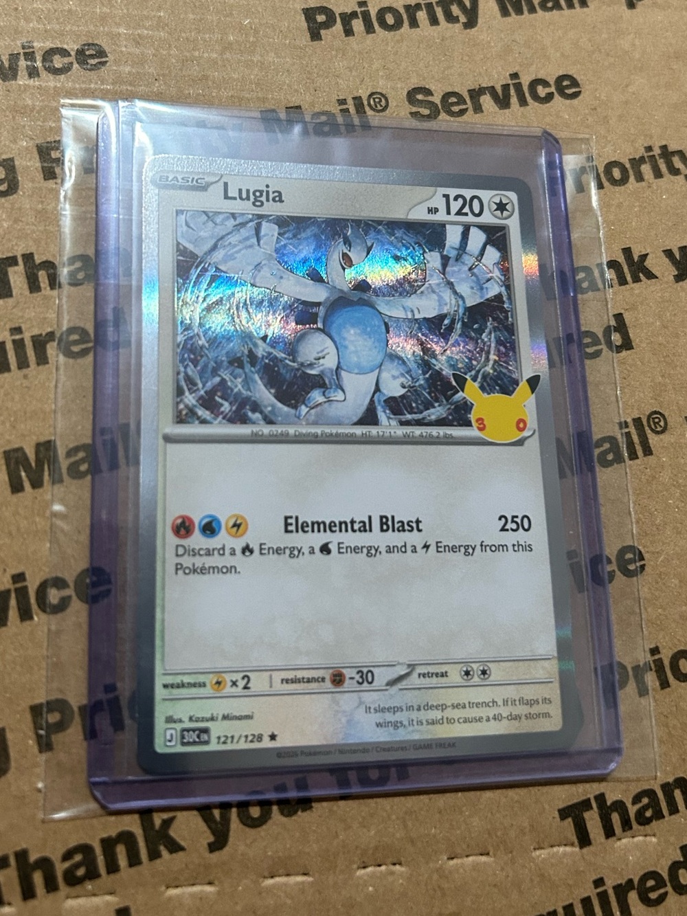 Holo Lugia 30th Celebration Pokemon TCG Card No. 121/128 ⭐️